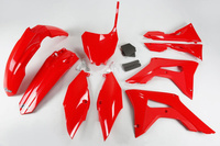 UFO KOMPLET PLASTIKÓW HONDA CRF 250R '18-21, CRF 450R '17-20 Z POKRYWĄ FILTRA POWIETRZA KOLOR CZERWONY