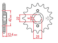 GROSSKOPF PROMOCJA ZĘBATKA PRZEDNIA 291 16 HONDA CB 450S '86-'89 (JTF291.16)