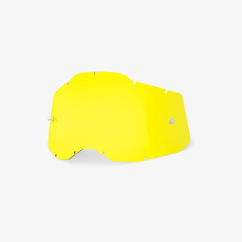 100 PROCENT (2022) RC2/AC2/ST2 REPLACEMENT LENS - YELLOW, SZYBA/SZYBKA DO GOGLI POJEDYŃCZA RACECRAFT 2/ ACCURI 2/ STRATA 2 KOLOR ŻÓŁTY STARY KOD 51008-108-01