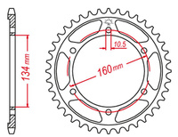 GROSSKOPF PROMOCJA ZĘBATKA TYLNA ULTRALIGHT UTWARDZANA 4405 46 C45 HONDA CBR 600F SPORT '01-'02, CBR 600 F4I '01-'06 (JTR1307.46)
