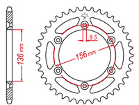 GROSSKOPF PROMOCJA ZĘBATKA TYLNA ALUMINIOWA KOLOR CZERWONY 702 48 HUSQVARNA CR/WR/TE/TC '90-'13, BETA 450/498/520 RR '05-'14, GAS GAS EC 125/200/250/300/400/450/515 '03-15 (JTR822.48) (ŁAŃC. 520)