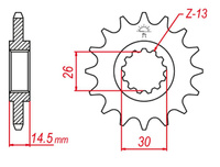 GROSSKOPF PROMOCJA ZĘBATKA TYLNA 4350 46 HONDA XRV 750 AFRICA TWIN '90-'92 (JTR1332.46)