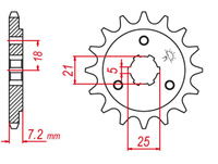 GROSSKOPF PROMOCJA ZĘBATKA PRZEDNIA 437 15 SUZUKI DR600/650 '85-'95 (+2) (JTF437.15)
