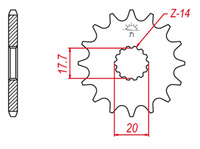 GROSSKOPF PROMOCJA ZĘBATKA PRZEDNIA 440 12 YAMAHA YZ 125 '87-'04, GASGAS EC 125 '03-'15 (-1) (JTF564.12)