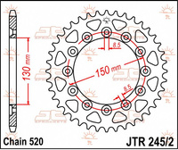 JT ZĘBATKA TYLNA 245 41 HONDA XL 600 LM '85-'88 (JTR245/2.41)* (ŁAŃC. 520)