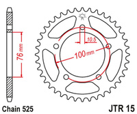 JT ZĘBATKA TYLNA 4456 42 BENELLI 500 LEONCINO '17-, TRK 502 '17-18 (445642JT)* (ŁAŃC. 525)