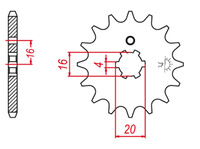 GROSSKOPF PROMOCJA ZĘBATKA PRZEDNIA 560 15 KAWASAKI KX 60 '83-'01, KX 65 '00-'20, KX 80, KX 85 '01-'20, KX 100 '89-'21' SUZUKI RM 60/100 '03-'05, TT-R 50 '06-'21 (JTF546.15) (+2)