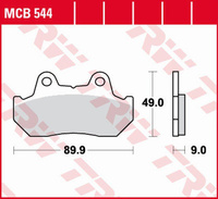 TRW LUCAS ZF KLOCKI HAMULCOWE KH069 KH069/2/3 ORGANIC HONDA CBX 125F '84-'88, CN 250 HELIX '86-'99, NSR 250/400R '85-'86, CB 450 '83-'86, VF 500 '84-'87, CX 650 '83, GL 650 GOLDWING '83-'85, CBX 1000 '81-'83 PRZÓD HONDA CX 500E/TURBO '82-'86 PRZÓD/TYŁ