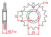 GROSSKOPF PROMOCJA ZĘBATKA PRZEDNIA 2254 15 DUCATI 1200 MULTISTRADA '10-'20 (JTF743.15)