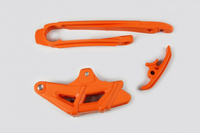 UFO KOMPLET SLIZG + PROWADNICA ŁAŃCUCHA KTM EXC 125/200/250/300, EXC-F 350/450 '12-21, EXC-F 500 '14-21, KOLOR POMARAŃCZOWY