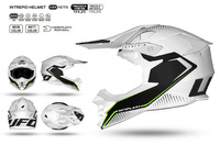 UFO 2022/10 KOLEKCJA 2023 KASK CROSS INTERPID KOLOR BIAŁY - CZARNY ROZMIAR L