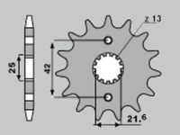 GROSSKOPF PROMOCJA ZĘBATKA PRZEDNIA 513 16 KAWASAKI ZZR/ZXR/GPX/GPZ, CAGIVA RAPTOR 1000 '01-'05