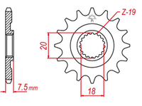 GROSSKOPF PROMOCJA ZĘBATKA PRZEDNIA 340 12 HONDA CR 125 '87-'03 (JTF326.12)