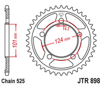 JT ZĘBATKA TYLNA 4508 41 KTM 950/990/1190 RC8 /DUKE/ SUPERMOTO (450841JTZBK) (ŁAŃC. 525) KOLOR CZARNY
