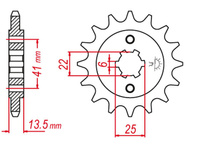 GROSSKOPF PROMOCJA ZĘBATKA PRZEDNIA 293 15 HONDA XL 400 V '88-'91, XL 600 V TRANSALP 87-88 (JTF293.15)