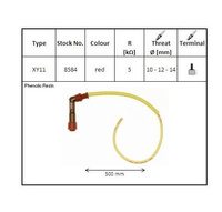 NGK FAJKA NA ŚWIECE EBONITOWA KĄTOWA (102) PRZEWÓD 50 CM KOLOR CZERWONY (NR 8584)
