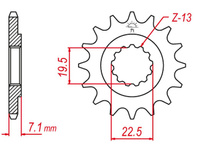 GROSSKOPF PROMOCJA ZĘBATKA PRZEDNIA 434 15 SUZUKI GN 250 '82-'99, GZ 250 '99-'11, TY 250 X '98-'19 (JTF434.15)