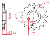 GROSSKOPF PROMOCJA ZĘBATKA PRZEDNIA 345 15 APRILIA 650 PEGASO '05-'09, HONDA NX 650 '89-'01, YAMAHA MT-03 '06-'12, XT 660 '06-'15, XTZ 660 '08-'15 (JTF308.15)