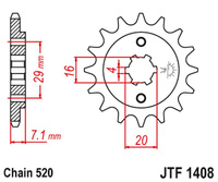 JT ZĘBATKA PRZEDNIA 422 15 SUZUKI RV200 VAN VAN '15-19',TSR200 (TS) '90-92' (42215JT) (ŁAŃC. 520)