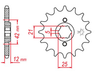 GROSSKOPF PROMOCJA ZĘBATKA PRZEDNIA 571 16 YAMAHA XJ600 '83-'90 (JTF571.16)