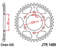 JT ZĘBATKA TYLNA 4359 39 KAWASAKI ZX 9R '02-'03, ZX 10R '04-'05/'11-'20 435939JT) (ŁAŃC. 525)