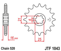 JT ZĘBATKA PRZEDNIA 2152 14 KYMCO 250 VENOX '04-09' (215214JT) (ŁAŃC. 520)