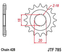 JT ZĘBATKA PRZEDNIA 426 13 BENELLI 125 LEONCIO '22-'23, KEEWAY 125 STRIKE '13-'14, RKF 125 '11-'23, TX 125 '11-'20 (42613JT) (ŁAŃC. 428)