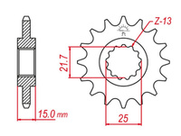 GROSSKOPF PROMOCJA ZĘBATKA PRZEDNIA 2082 14 KAWASAKI ZX-6R '95-'97, TRIUMPH 600 '00-'04, 650 DAYTONA '05 (JTF1182.14)