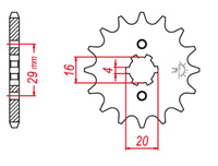 GROSSKOPF PROMOCJA ZĘBATKA PRZEDNIA 514 12 KAWASAKI KX125 '84-'93 (JTF422.12)