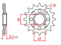GROSSKOPF PROMOCJA ZĘBATKA PRZEDNIA 2146 14 KAWASAKI KXF 250 '06-'20 (JTF1446.14)
