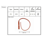 NGK FAJKA NA ŚWIECE GUMOWA PROSTA PRZEWÓD 50 CM KOLOR CZERWONY (NR 8035) WODOODPORNY (GWINT 10,12,14MM) (5K OHM)
