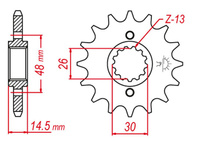 GROSSKOPF PROMOCJA ZĘBATKA PRZEDNIA 339 18 HONDA CB 1300 F/S '03-'13, CB 750 F '80-'84 (JTF339.18)
