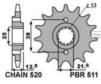 GROSSKOPF PROMOCJA ZĘBATKA PRZEDNIA 511 14 KAWASAKI KLR650 '90-'14, KLX650 (JTF509.14)