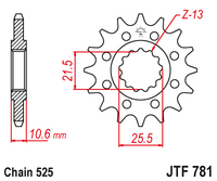 JT ZĘBATKA PRZEDNIA 2331 14 BENELLI BN 302 '15-19, 500 LEONCINO '17-, TRK 502 '17-18, TRX 502X '18- (233114JT) (ŁAŃC. 525)