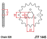 JT ZĘBATKA PRZEDNIA 423 14 KAWASAKI KX 125 '94-'07 (42314JT) (ŁAŃC. 520)
