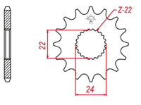 GROSSKOPF PROMOCJA ZĘBATKA PRZEDNIA 406 14 APRILIA 125 RED ROSE '88-'99, 125 PEGASO '89-'99, 125 TUAREG '89-, RS 125 '89-'99 (JTF394.14)