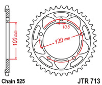JT ZĘBATKA TYLNA 4447 42 APRILIA TUONO 1000/1100 12-17 (444742JT) (ŁAŃC.525)