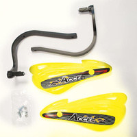 ACCEL PROMOCJA OSŁONY RĄK (HANDBARY) Z MOCOWANIEM ALUMINIOWYM ATV (22+28MM) (ALU-CZARNY, PLASTIK-ŻÓŁTY)