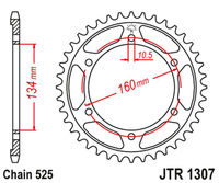 JT ZĘBATKA TYLNA 4405 41 HONDA CBR 600RR '07-'16 (JTR1307.41ZBK) (ŁAŃC. 525) KOLOR CZARNY