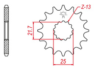 GROSSKOPF PROMOCJA ZĘBATKA PRZEDNIA 2141 15 KAWASAKI KXF 450 '06-'22 (+2), YAMAHA YZF, YZ 450F '07-'21 (+2), WRF 450,WR 450 F '07-'19, (JTF436.15) (JTF565.15)