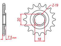 GROSSKOPF PROMOCJA ZĘBATKA PRZEDNIA CR 125 '97-'03 (JTF326.14) ZAMIENNA Z 340 13