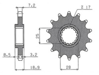 GROSSKOPF PROMOCJA ZĘBATKA PRZEDNIA 2078 17 APRILIA TUONO 1000 '15-'20 (+2), 1000 RST/RSV4 '01-'20 (+1), BMW F 800 GS '08-'18 (+1), HUSQVARNA NUDA 800 '12, BMW F650 GS '08-'12, F 750/850 GS '18-'20 (JTF704.17)