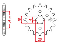 GROSSKOPF PROMOCJA ZĘBATKA PRZEDNIA 263 15 YAMAHA DT125 LC '82-'88, TZR125, SR125 (JTF1263.15)