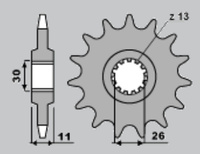 GROSSKOPF WYPRZEDAŻ ZĘBATKA PRZEDNIA 2091 16 YAMAHA TDM900 '02-'09