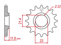 GROSSKOPF PROMOCJA ZĘBATKA PRZEDNIA 2051 13 YAMAHA TT-R250 USA '99-'06, TTR 250 '96-'05 (-1), YFM 250R '08-'11 (-1)