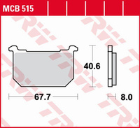 TRW LUCAS ZF KLOCKI HAMULCOWE KH068 ORGANIC KAWASAKI GPZ 400/500 '82-'84, Z 400/500 '81-'83, GPZ/Z/LTD 550 '80-'82, GT/GPZ/Z/LTD 750 '80-'85, Z/GPZ 1000 '79-'83 PRZÓD