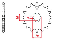 GROSSKOPF PROMOCJA ZĘBATKA PRZEDNIA 416 12 SUZUKI RM 80 '97-'01 (-1), RM 85 '02-'18 (-1), YAMAHA YZ 80 '81-'01 (-1) (JTF416.12)
