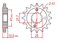 GROSSKOPF PROMOCJA ZĘBATKA PRZEDNIA 346 16 HONDA VT600C '90-'07, XRV650 '88-'90 (JTF296.16)