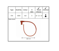 NGK FAJKA NA ŚWIECE GUMOWA KĄTOWA (90) PRZEWÓD 50 CMM KOLOR CZERWONY Z NAKRĘTKĄ (NR 8054) WODOODPORNA