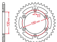 GROSSKOPF PROMOCJA ZĘBATKA TYLNA ALUMINIOWA KOLOR CZARNY 270 51 (27050) YAMAHA YZ/YZF '99-'21, WRF '01-'21 (JTR251.51) (ŁAŃC. 520)